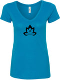 Black Namaste Lotus Ideal V-neck Yoga Tee Shirt - Yoga Clothing for You
