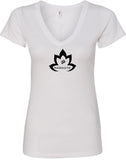 Black Namaste Lotus Ideal V-neck Yoga Tee Shirt - Yoga Clothing for You
