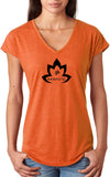 Black Namaste Lotus Triblend V-neck Yoga Tee Shirt - Yoga Clothing for You