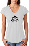 Black Namaste Lotus Triblend V-neck Yoga Tee Shirt - Yoga Clothing for You