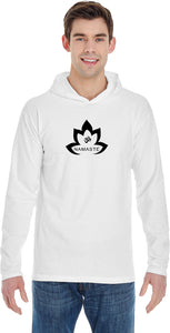 Black Namaste Lotus Pigment Hoodie Yoga Tee Shirt - Yoga Clothing for You