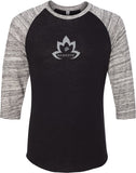 Grey Namaste Lotus Eco Raglan 3/4 Sleeve Yoga Tee Shirt - Yoga Clothing for You