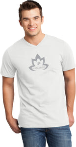 Grey Namaste Lotus Important V-neck Yoga Tee Shirt - Yoga Clothing for You