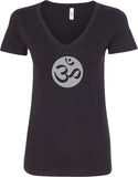 Big OM Print Ideal V-neck Yoga Tee Shirt - Yoga Clothing for You
