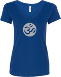 Big OM Print Ideal V-neck Yoga Tee Shirt - Yoga Clothing for You