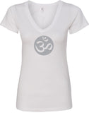 Big OM Print Ideal V-neck Yoga Tee Shirt - Yoga Clothing for You