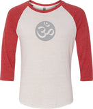 Big OM Print Eco Raglan 3/4 Sleeve Yoga Tee Shirt - Yoga Clothing for You