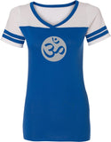 Big OM Print Powder Puff Yoga Tee Shirt - Yoga Clothing for You