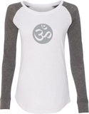 Big OM Print Preppy Patch Yoga Tee Shirt - Yoga Clothing for You