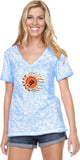 OHM Sun Burnout V-neck Yoga Tee Shirt - Yoga Clothing for You