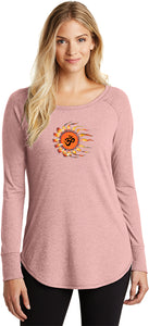 OHM Sun Triblend Long Sleeve Tunic Yoga Shirt - Yoga Clothing for You