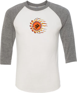 OHM Sun Eco Raglan 3/4 Sleeve Yoga Tee Shirt - Yoga Clothing for You