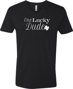 St Patricks Day One Lucky Dude V-neck Shirt - Yoga Clothing for You