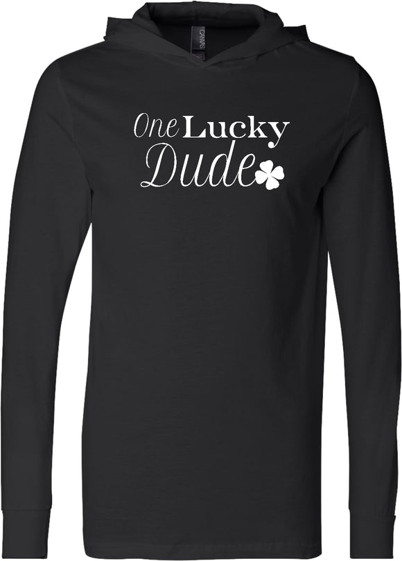 St Patricks Day One Lucky Dude Lightweight Hooded Shirt - Yoga Clothing for You