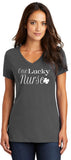 St Patricks Day One Lucky Nurse Ladies V-neck Shirt - Yoga Clothing for You