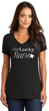 St Patricks Day One Lucky Nurse Ladies V-neck Shirt - Yoga Clothing for You