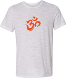 Orange Brushstroke AUM Burnout Yoga Tee Shirt - Yoga Clothing for You