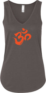 Orange Brushstroke AUM Lightweight Flowy Yoga Tank Top - Yoga Clothing for You