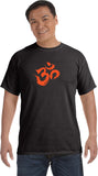 Orange Brushstroke AUM Pigment Dye Yoga Tee Shirt - Yoga Clothing for You