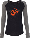 Orange Brushstroke AUM Preppy Patch Yoga Tee Shirt - Yoga Clothing for You