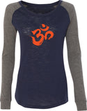 Orange Brushstroke AUM Preppy Patch Yoga Tee Shirt - Yoga Clothing for You
