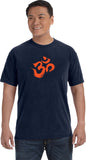 Orange Brushstroke AUM Pigment Dye Yoga Tee Shirt - Yoga Clothing for You