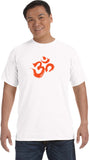 Orange Brushstroke AUM Pigment Dye Yoga Tee Shirt - Yoga Clothing for You