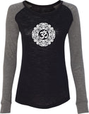 White Ornate OM Preppy Patch Yoga Tee Shirt - Yoga Clothing for You