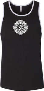 White Ornate OM Premium Yoga Tank Top - Yoga Clothing for You