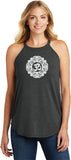 White Ornate OM Triblend Yoga Rocker Tank Top - Yoga Clothing for You