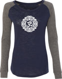 White Ornate OM Preppy Patch Yoga Tee Shirt - Yoga Clothing for You