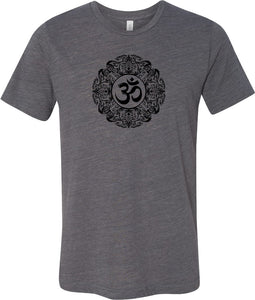Black Ornate OM Burnout Yoga Tee Shirt - Yoga Clothing for You