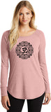 Black Ornate OM Triblend Long Sleeve Tunic Yoga Shirt - Yoga Clothing for You
