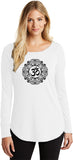 Black Ornate OM Triblend Long Sleeve Tunic Yoga Shirt - Yoga Clothing for You