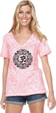 Black Ornate OM Burnout V-neck Yoga Tee Shirt - Yoga Clothing for You