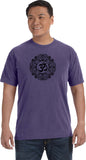 Black Ornate OM Heavyweight Pigment Dye Yoga Tee Shirt - Yoga Clothing for You