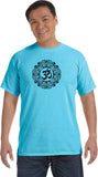 Black Ornate OM Heavyweight Pigment Dye Yoga Tee Shirt - Yoga Clothing for You