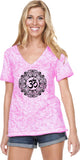 Black Ornate OM Burnout V-neck Yoga Tee Shirt - Yoga Clothing for You