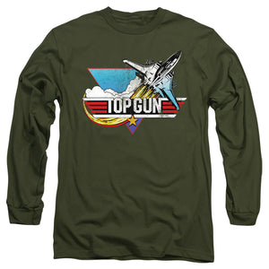 Top Gun Long Sleeve T-Shirt Vintage Logo Military Tee - Yoga Clothing for You