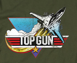 Top Gun Long Sleeve T-Shirt Vintage Logo Military Tee - Yoga Clothing for You