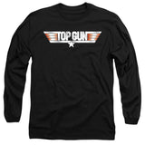 Top Gun Long Sleeve T-Shirt Logo Black Tee - Yoga Clothing for You