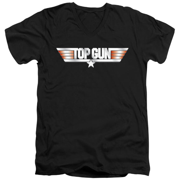 Top Gun Slim Fit V-Neck T-Shirt Logo Black Tee - Yoga Clothing for You