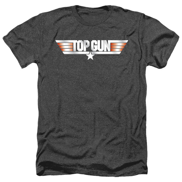 Top Gun Heather T-Shirt Logo Black Tee - Yoga Clothing for You