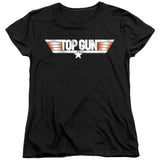Top Gun Womens T-Shirt Logo Black Tee - Yoga Clothing for You
