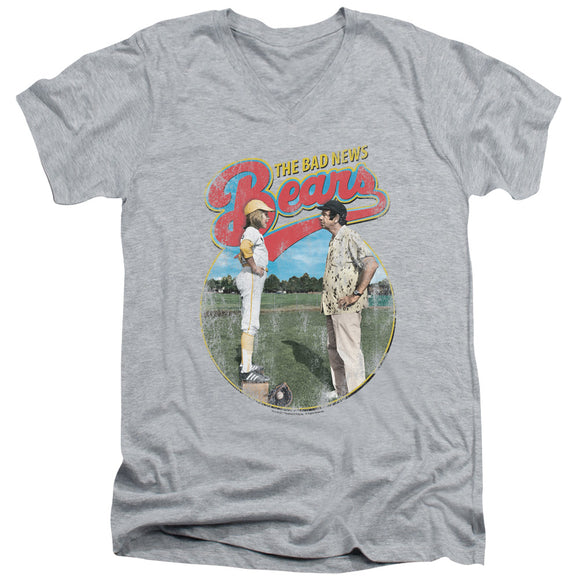 The Bad News Bears Slim Fit V-Neck T-Shirt Movie Cover Photo Heather Tee - Yoga Clothing for You