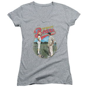 The Bad News Bears Juniors V-Neck T-Shirt Movie Cover Photo Heather Tee - Yoga Clothing for You
