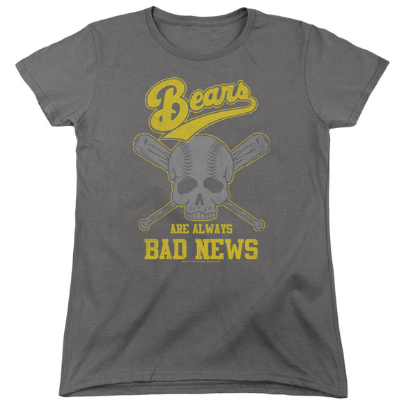 The Bad News Bears Womens T-Shirt Always Bad Skull Charcoal Tee - Yoga Clothing for You