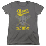 The Bad News Bears Womens T-Shirt Always Bad Skull Charcoal Tee - Yoga Clothing for You