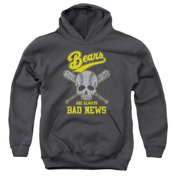 The Bad News Bears Kids Hoodie Always Bad Skull Charcoal Hoody - Yoga Clothing for You