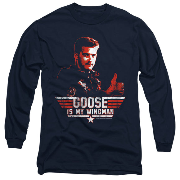 Top Gun Long Sleeve T-Shirt Goose is My Wingman Navy Tee - Yoga Clothing for You